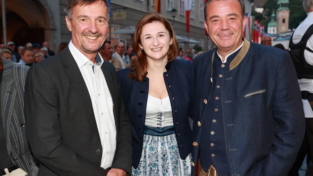 Das FPÖ-Trio bei den Festspielen: Landesrat Martin Zauner, Landeshauptmannstellvertreterin Marlene Svazek und Landesrat Christian Pewny. 