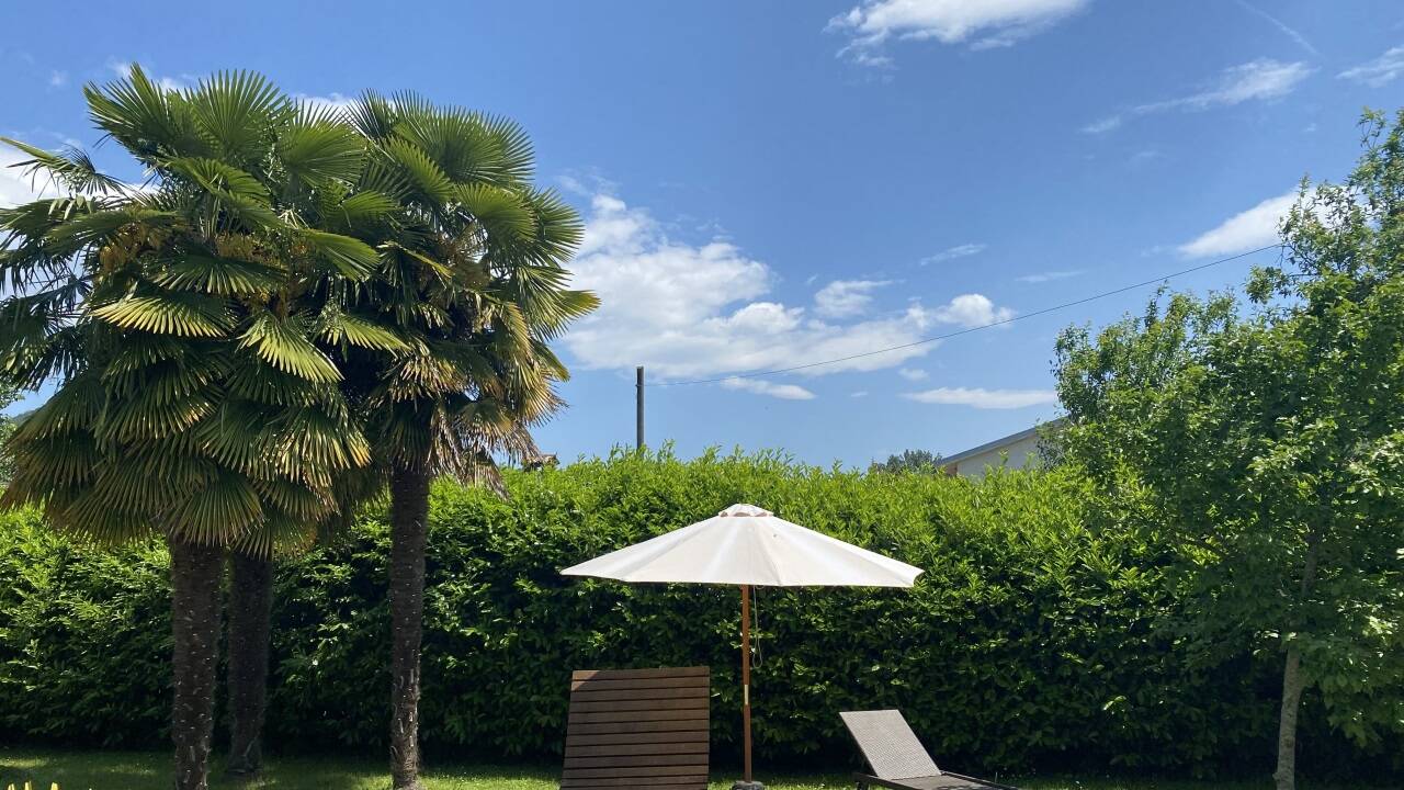 Der Garten des Gästehauses.  