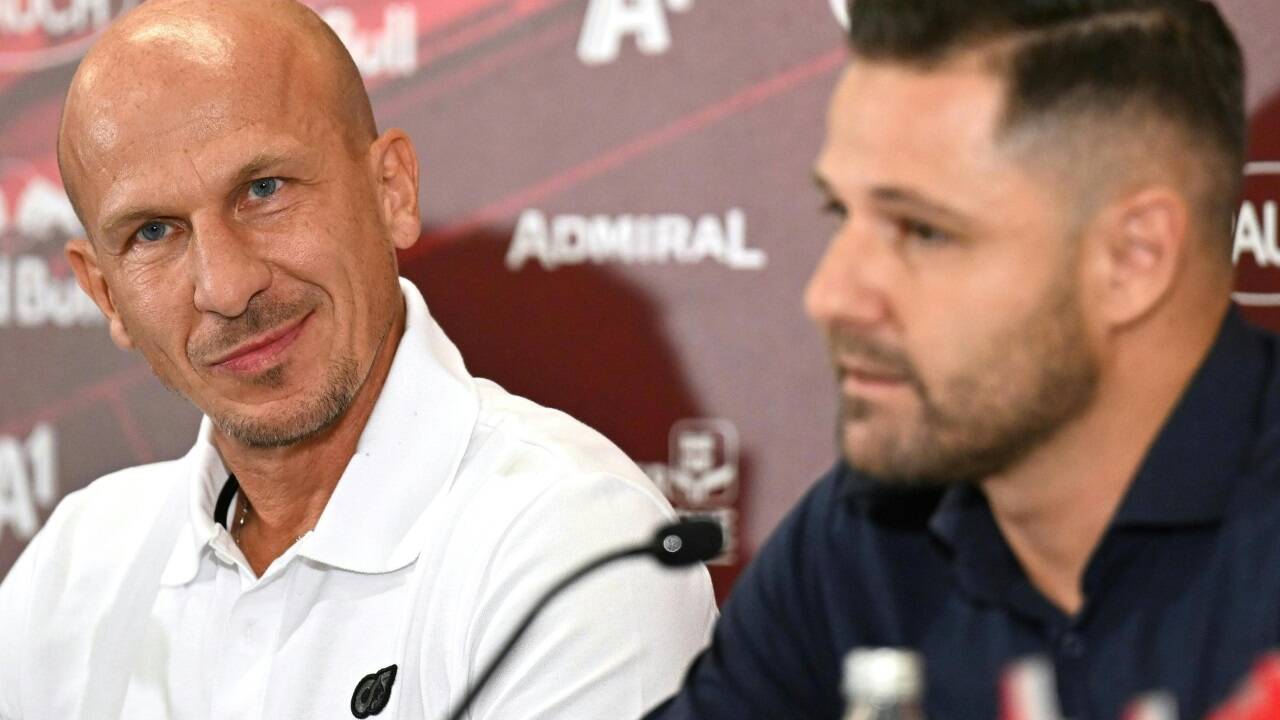 Der neue Red Bull Salzburg-Trainer Gerhard Struber und der designierte neue Sportchef Bernhard Seonbuchner. Der neue Red Bull Salzburg-Trainer Gerhard Struber und der designierte neue Sportchef Bernhard Seonbuchner.