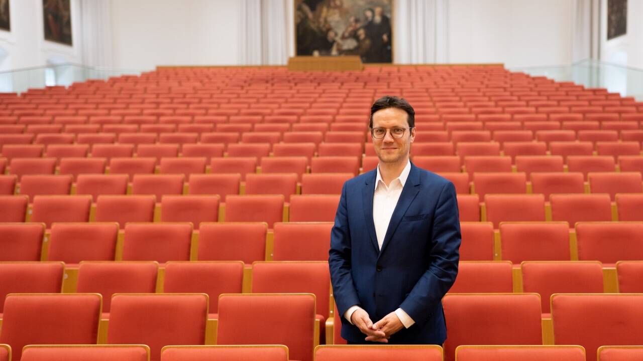 Martin Dürnberger in der Großen Aula der Universität Salzburg. 