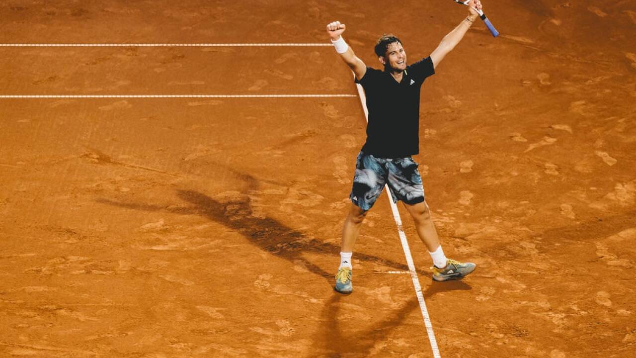 Dominic Thiem in einer seiner Siegesposen. Dominic Thiem in einer seiner Siegesposen.