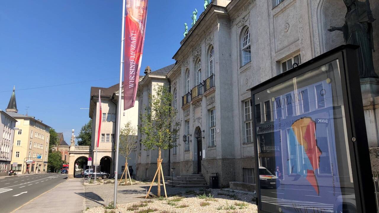Blick auf die Internationale Stiftung Mozarteum.  Blick auf die Internationale Stiftung Mozarteum.