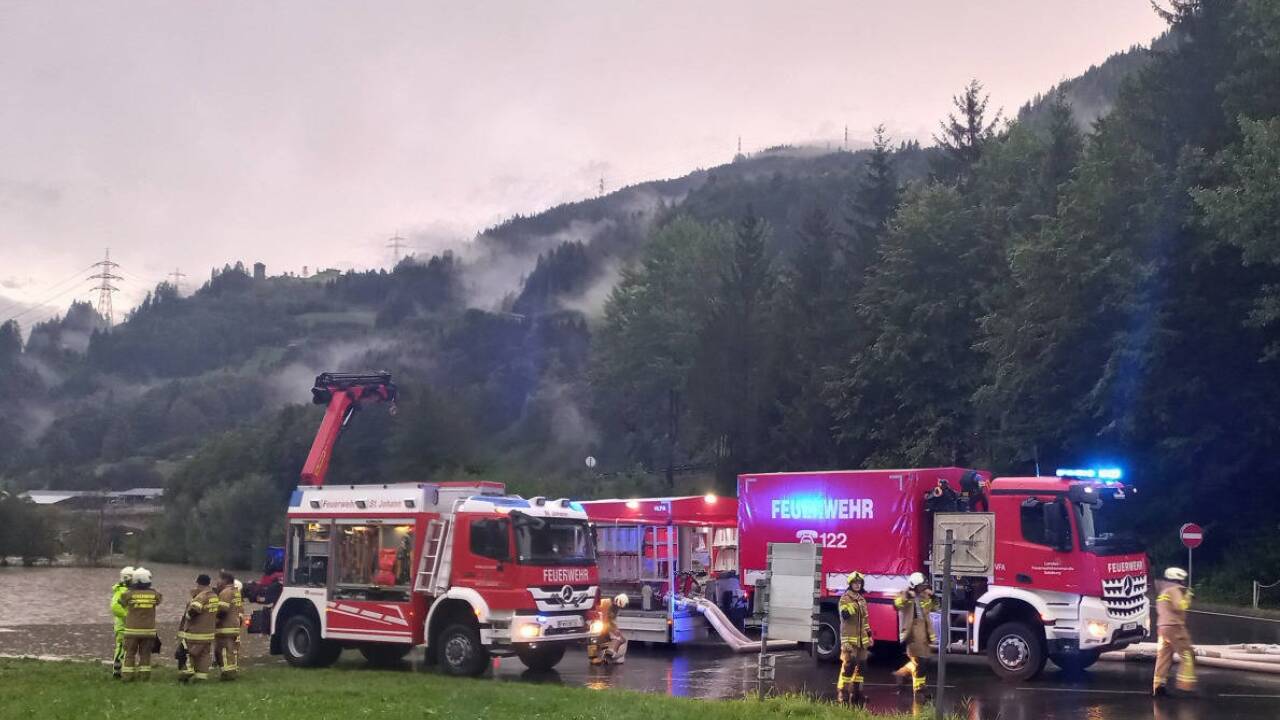 Feuerwehren im Hochwassereinsatz – wie hier in St. Johann im Pongau. 