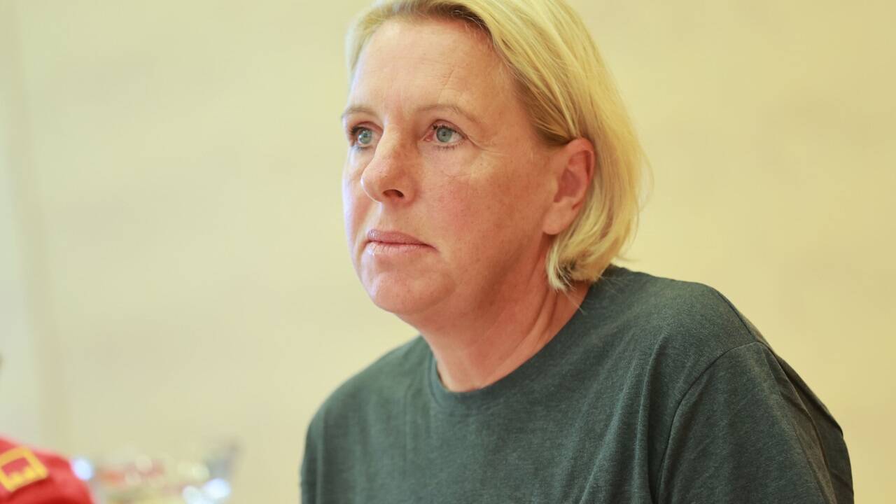 Zoochefin Sabine Grebner bei der Pressekonferenz. 
