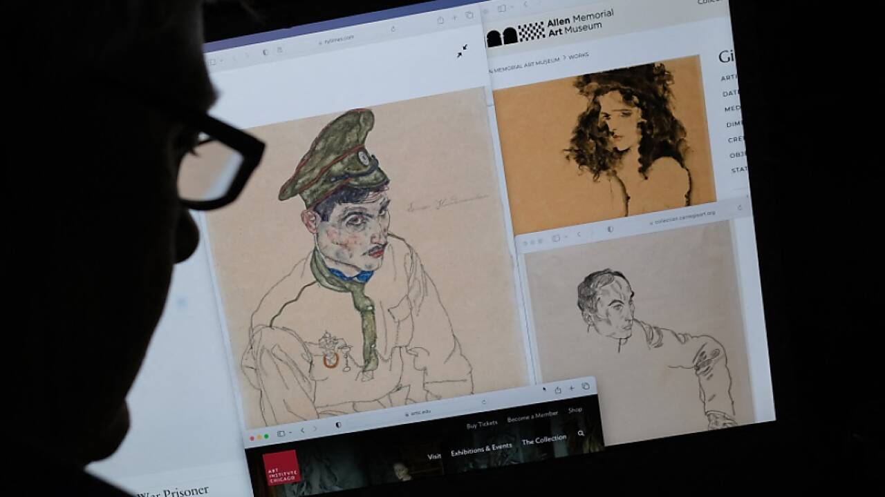 Die drei zuletzt von den US-Behörden beschlagnahmten Schiele-Bilder 