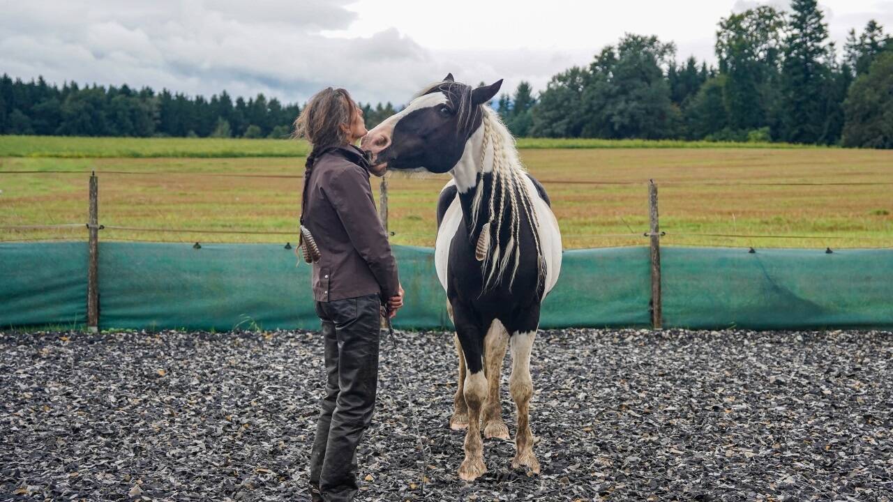 Claudia und Amigo haben eine enge Verbindung. 