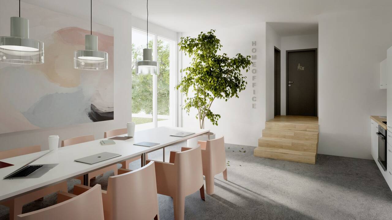 Homeoffice ist in buchbaren Kojen möglich.  