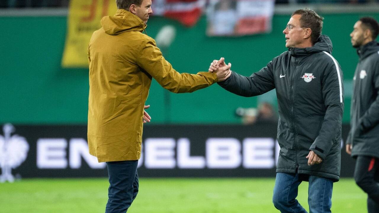 Wiedersehen in Wien: Julian Nagelsmann und Ralf Rangnick schätzen einander seit gemeinsamen Leipziger Zeiten.  