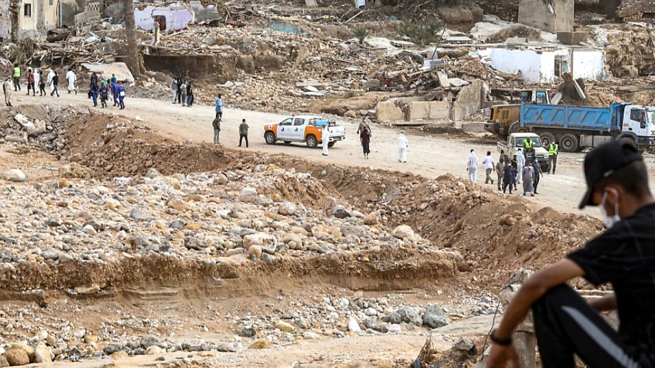 Zerstörung nach der Flut in Libyen 