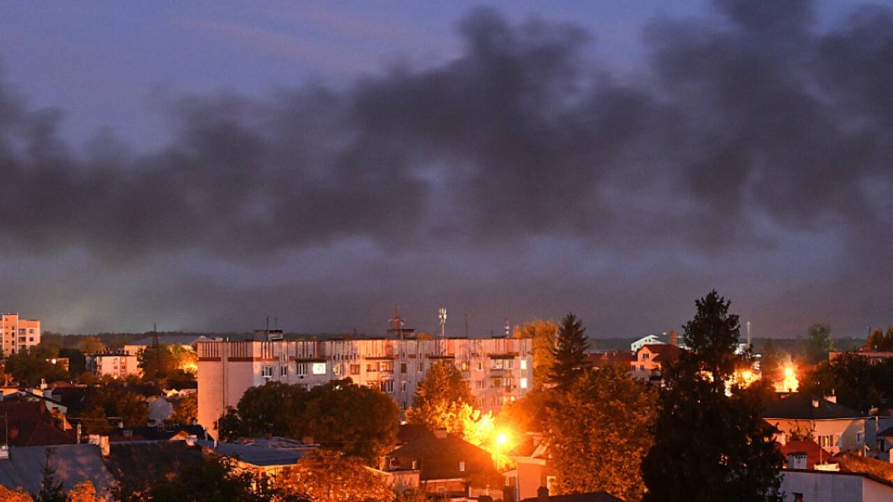 Einschlag einer Kamikaze-Drohne im westukrainischen Lwiw 