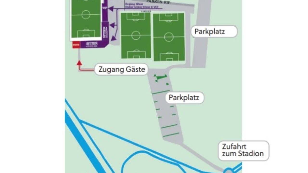So erfolgt der Zugang zum Stadion in Grödig.  