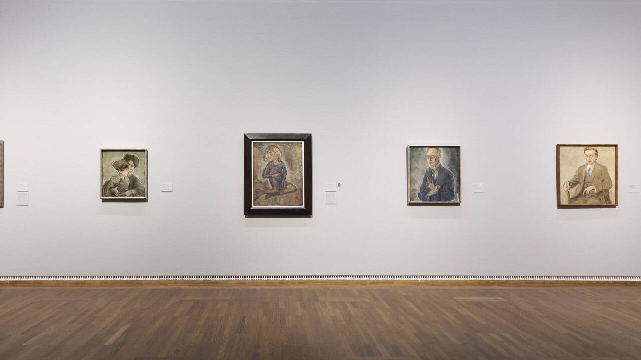 Ausstellungsansicht „Max Oppenheimer. Expressionist der ersten Stunde/Expressionist Pioneer“, Leopold Museum Wien. 