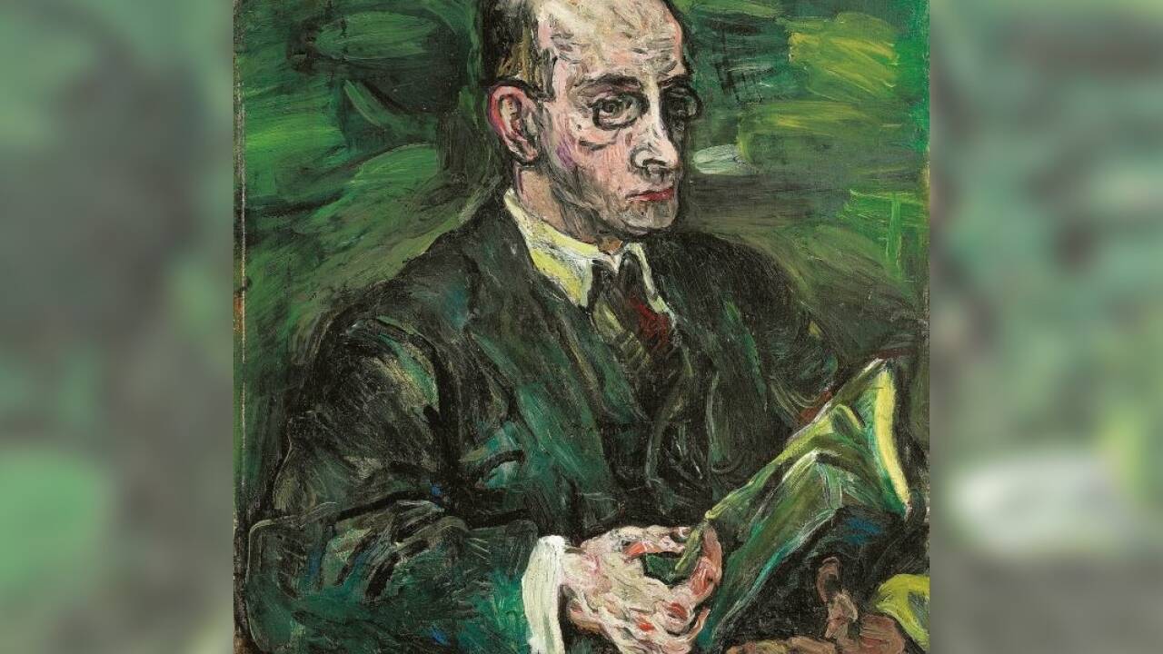 Oskar Kokoschka 1886–1980 Hermann Schwarzwald II, 1916 Öl auf Leinwand | 79,1 × 63 cm Sammlung Broere Charitable Foundation. 
