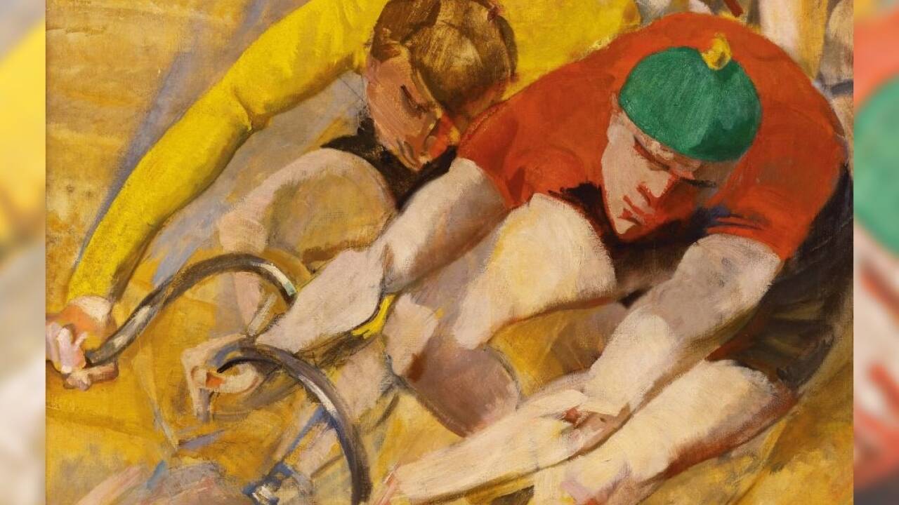 Max Oppenheimer 1885–1954 Sechstagerennen, um 1929 Öl auf Leinwand | 73 × 86 cm Privatbesitz. 