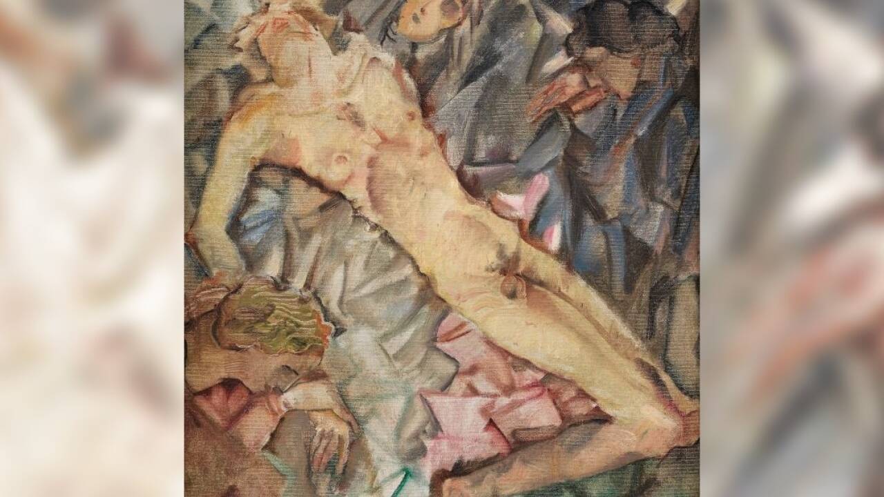 Max Oppenheimer 1885–1954 Beweinung, um 1913 Öl auf Leinwand | 56,5 x 47 Wien Museum. 