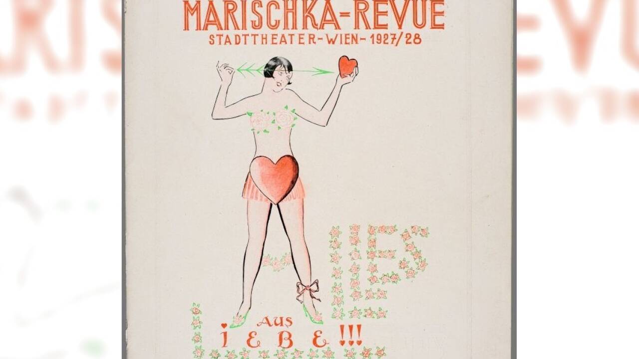 Programmheft für die Ausstattungsrevue 'Alles aus Liebe' (Karl Farkas, Ernst Marischka, Musik: Ralph Benatzky), Neues Wiener Stadttheater, 1927. 