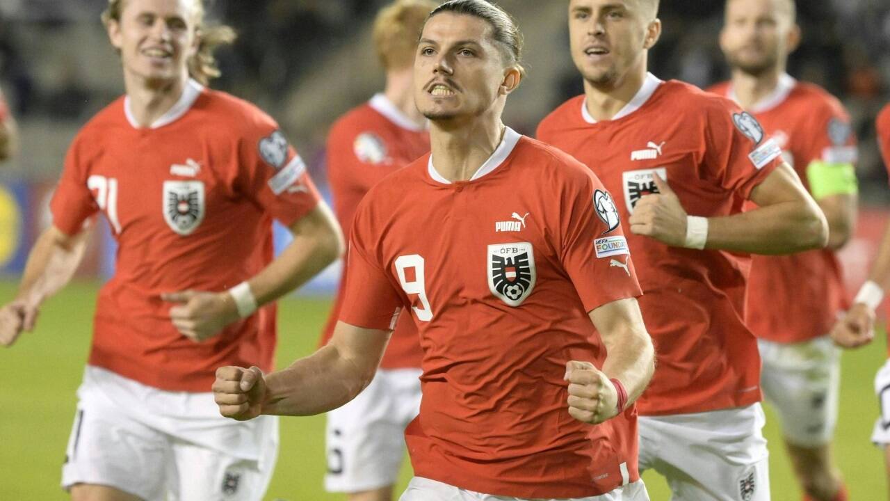 Marcel Sabitzer schoss Österreich per Strafstoß in Führung. 