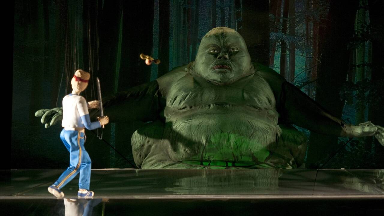 Siegfried, das Waldvöglein und der Riese in „Ring des Nibelungen“  Siegfried, das Waldvöglein und der Riese in „Ring des Nibelungen“