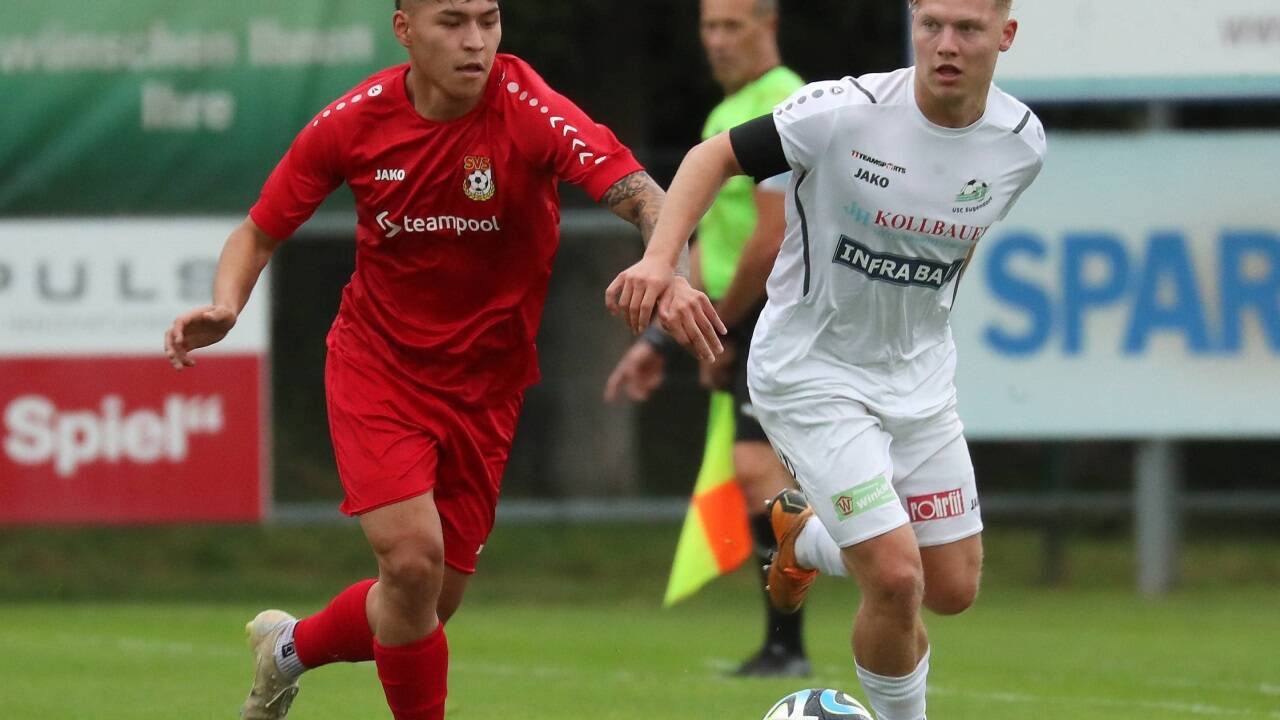 Eugendorfs Lauritz Koeltringer (rechts) traf zum 3:0 in Puch. 