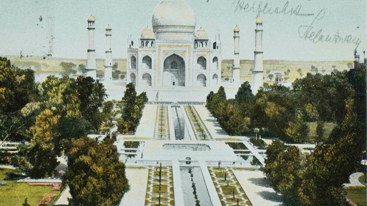 Stefan Zweigs Postkarte von seiner fünfmonatigen Indien-Reise an Eugenie Hirschfeld in Wien.  