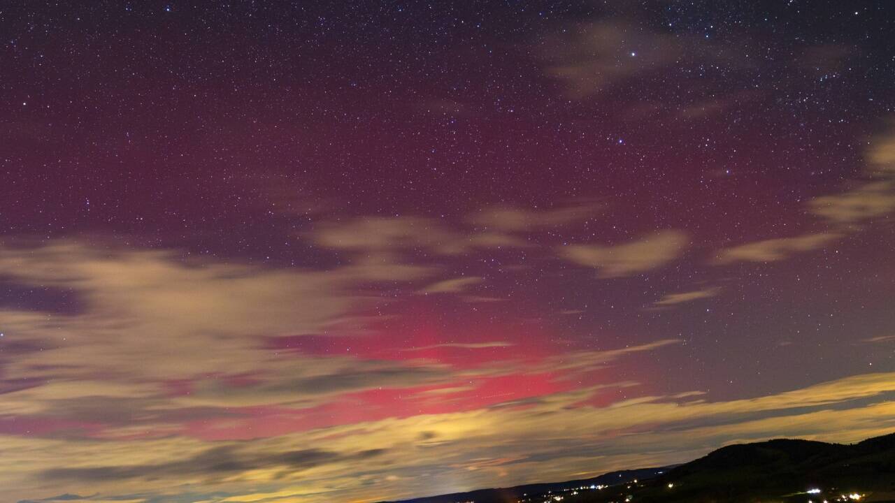 Polarlicht über dem nördlichen Flachgau. 