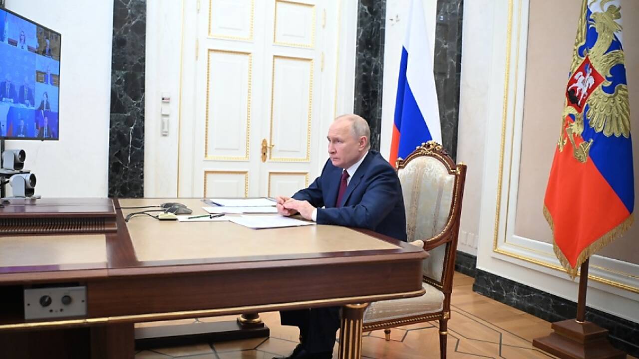 Putin bei Videokonferenz (Archivbild) 