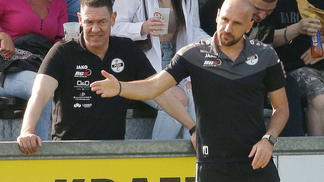 Mersudin Jukic hat in Puch die Rückendeckung von Präsident Christian Schwaiger (l.). 