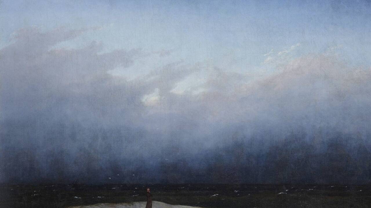 CASPAR DAVID FRIEDRICH (1774–1840), Der Mönch am Meer, 1808–1810, Öl auf Leinwand, 110 x 171,5 cm , Staatliche Museen zu Berlin, Alte Nationalgalerie, © bpk / Nationalgalerie, SMB / Andreas Kilger 