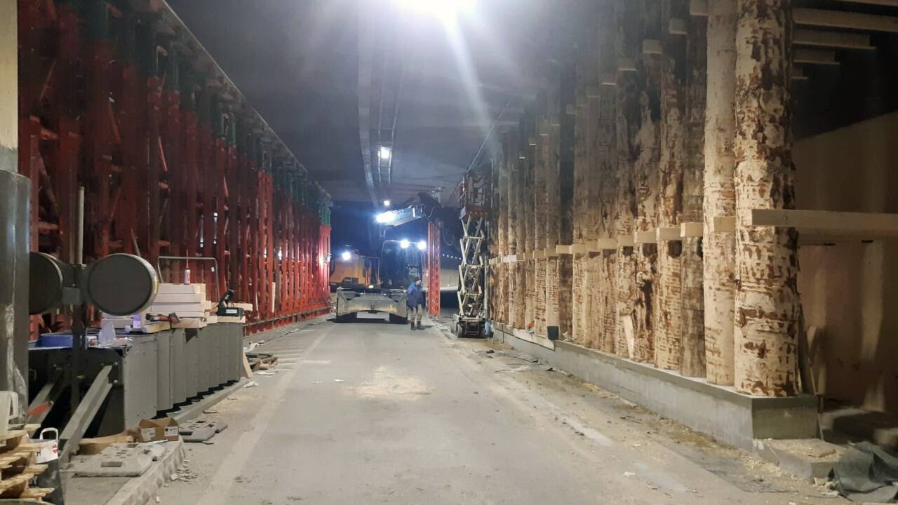 Die Stützkonstruktion im Schmittentunnel ist fertig. 