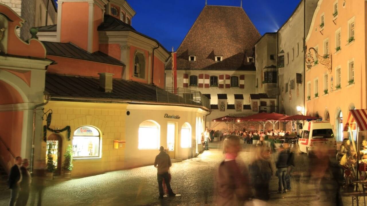 Die Altstadt von Hall in Tirol.  