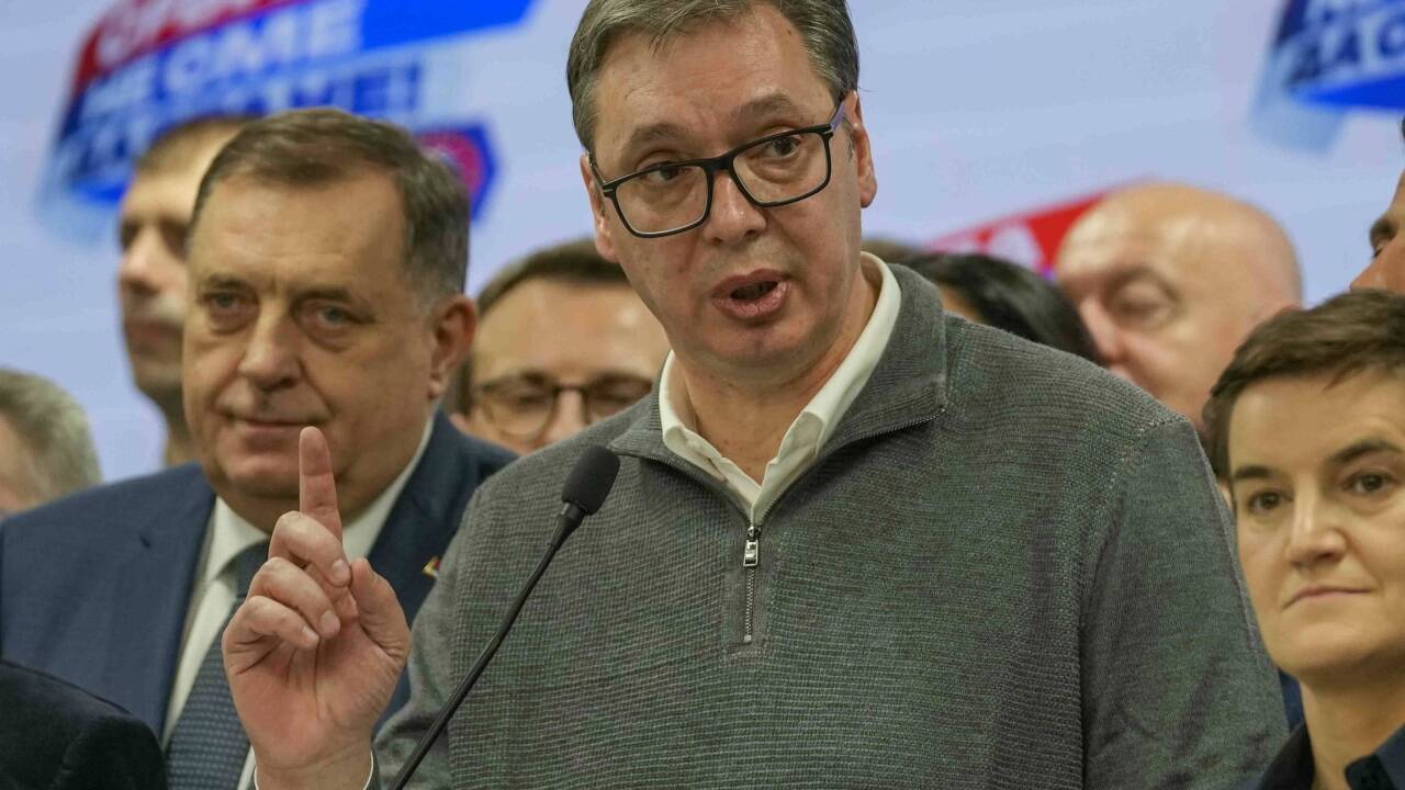 Aleksandar Vucic feierte einen klaren Wahlsieg bei der Parlamentswahl in Serbien 