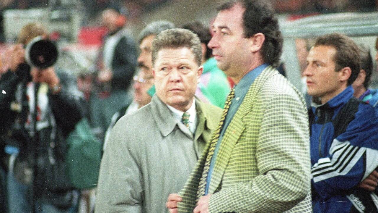 Die Macher des violetten Fußballwunders: Präsident Rudi Quehenberger und Rudi Mirtl.  