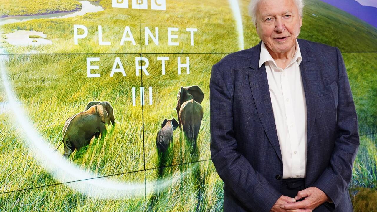 Der britische Tierfilmer, Naturforscher und Schriftsteller David Attenborough (97). 