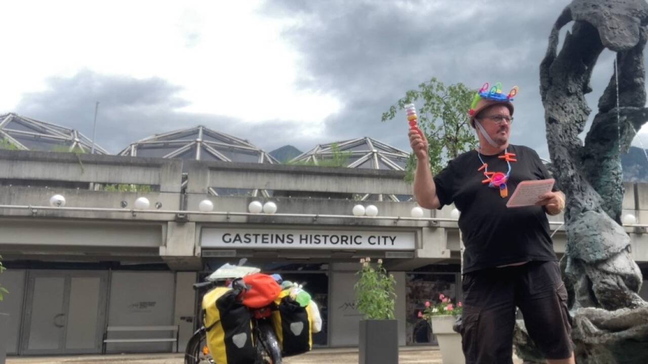 Karsten Neumann 2022 auf Radtour durch Salzburg. 