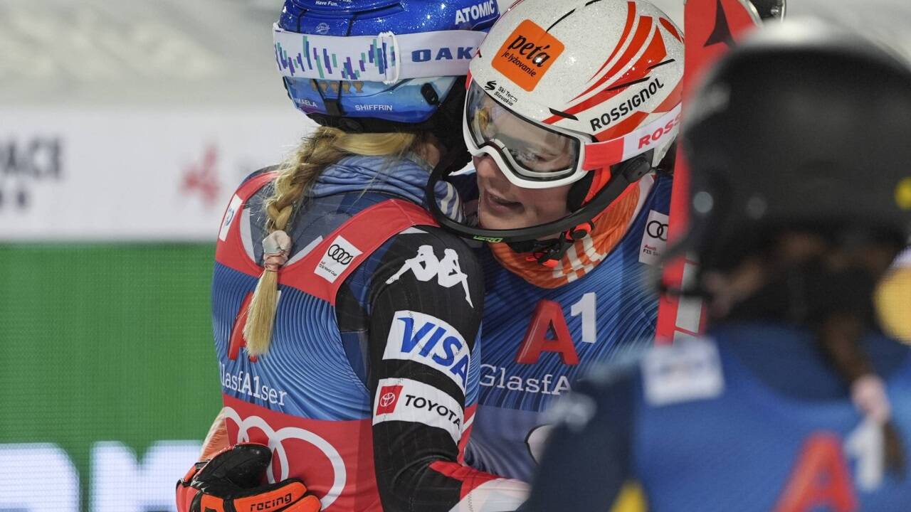 Packendes Duell zwischen Shiffrin und Vlhova. 