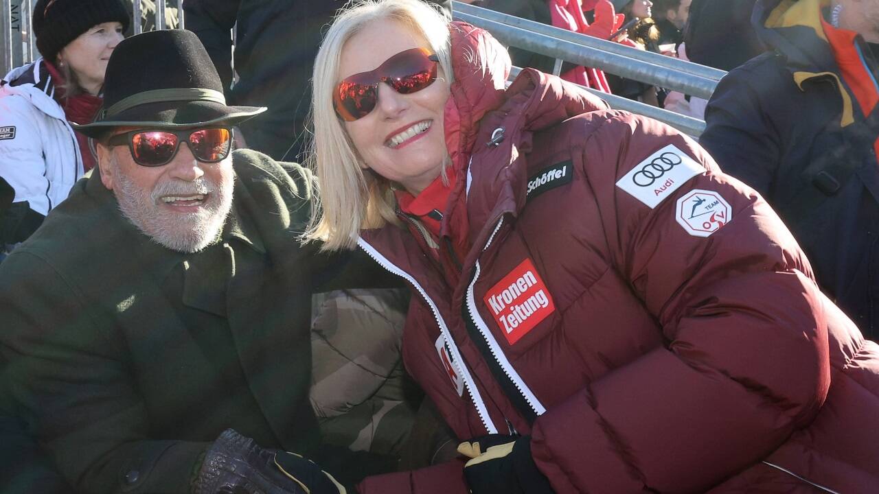 Schwarzenegger und die ÖSV-Präsidentin Roswitha Stadlober. 