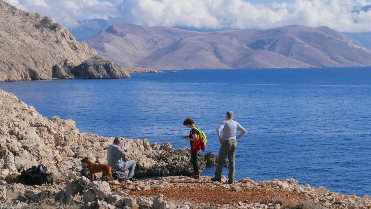 Blick vom Süden der Insel Krk in den Kvarnerić.  Blick vom Süden der Insel Krk in den Kvarnerić.