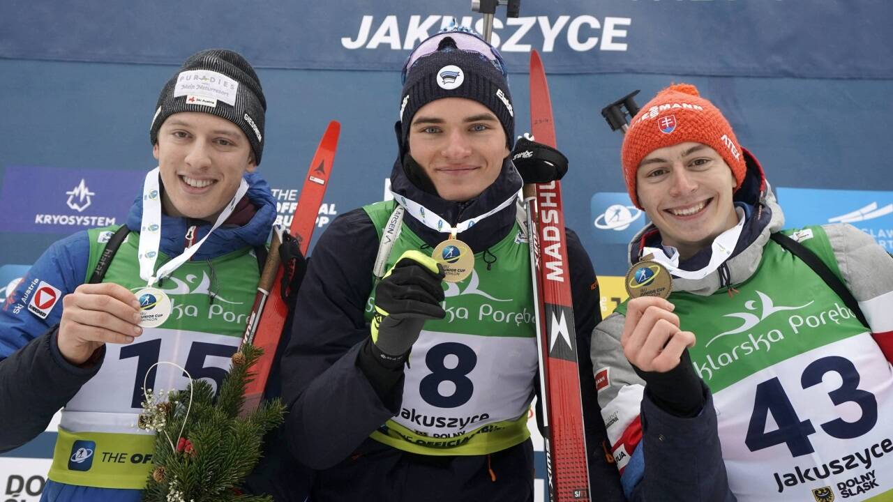 Fabian Müllauer (l.) mit Jakob Kulbin (EST) und Jakub Borgula (SLK). 