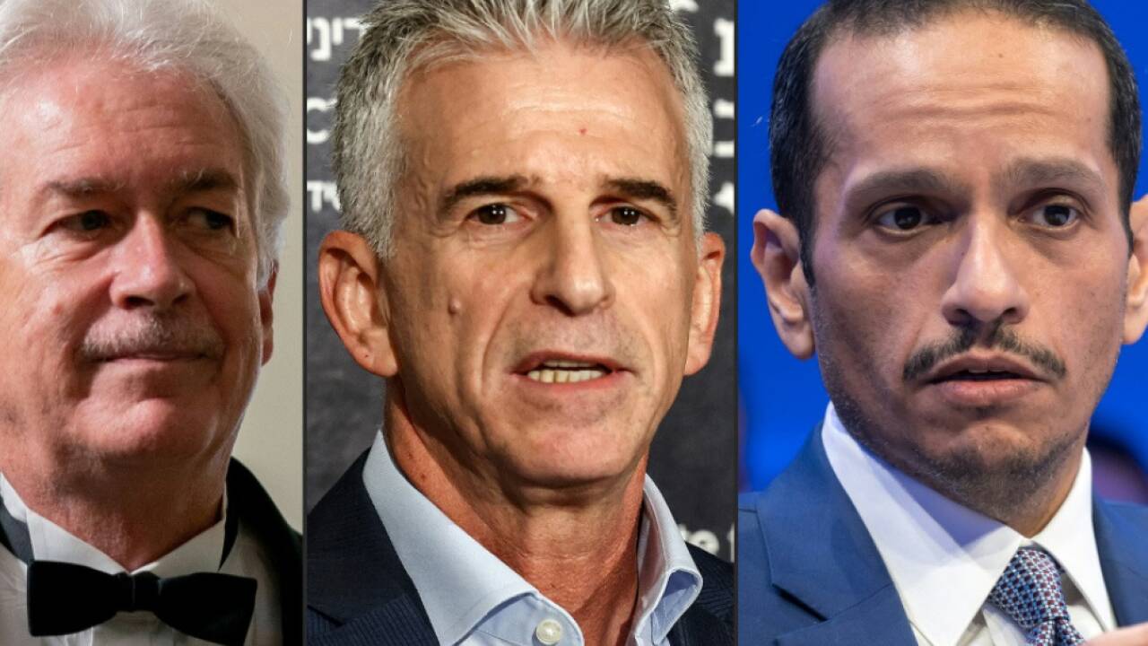 CIA-Direkor Burns, Mossad-Chef Barnea, Katars Premier al-Thani 