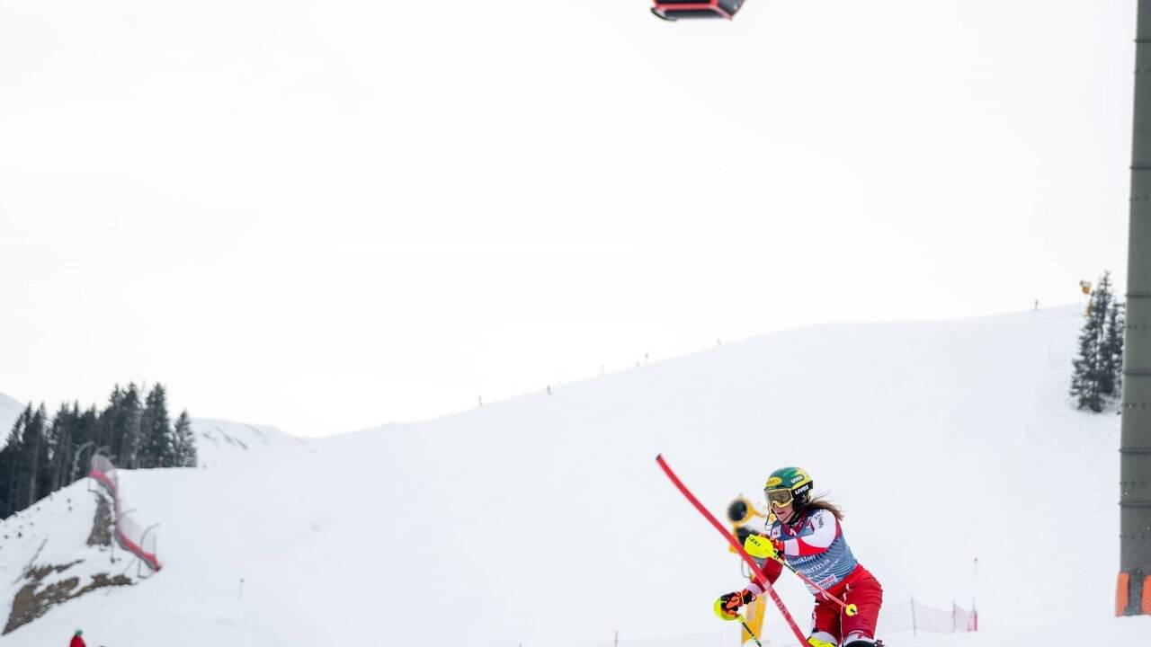 Katharina Liensberger und Co. trainieren am Zwölferkogel. 