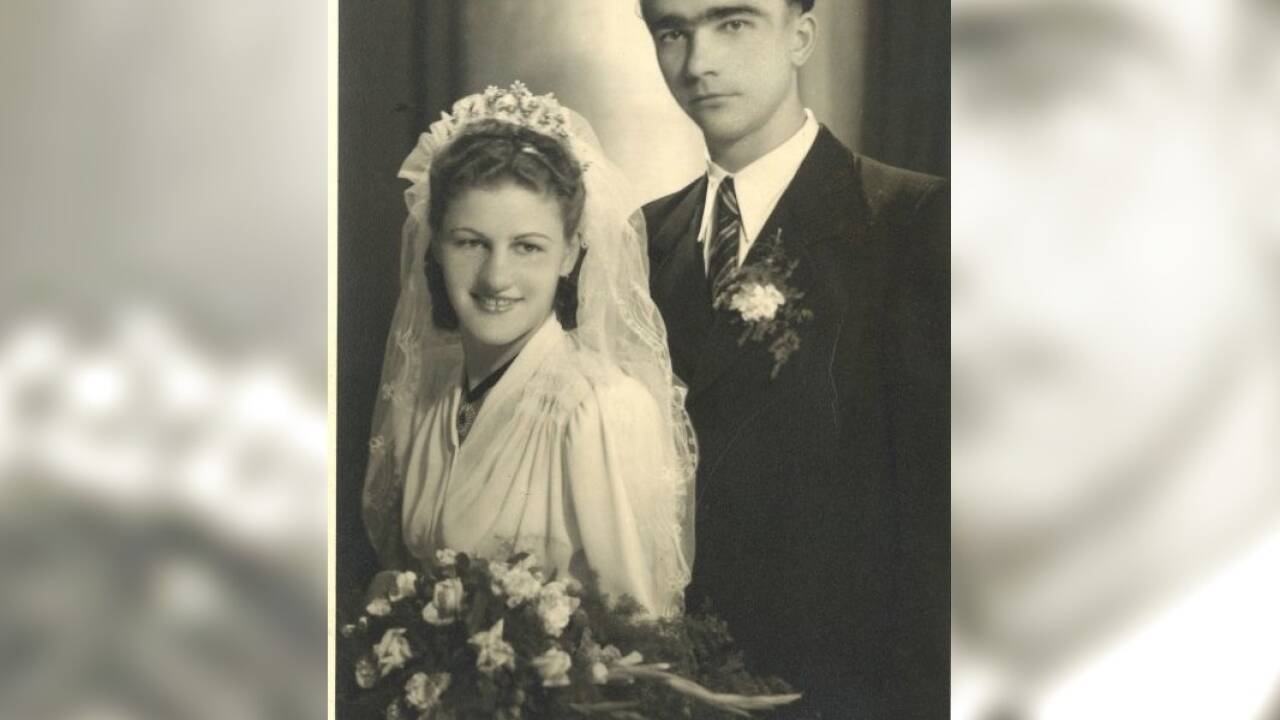 Das Hochzeitsfoto von Paula und Rudolf Reisinger vom 1. Oktober 1949.  