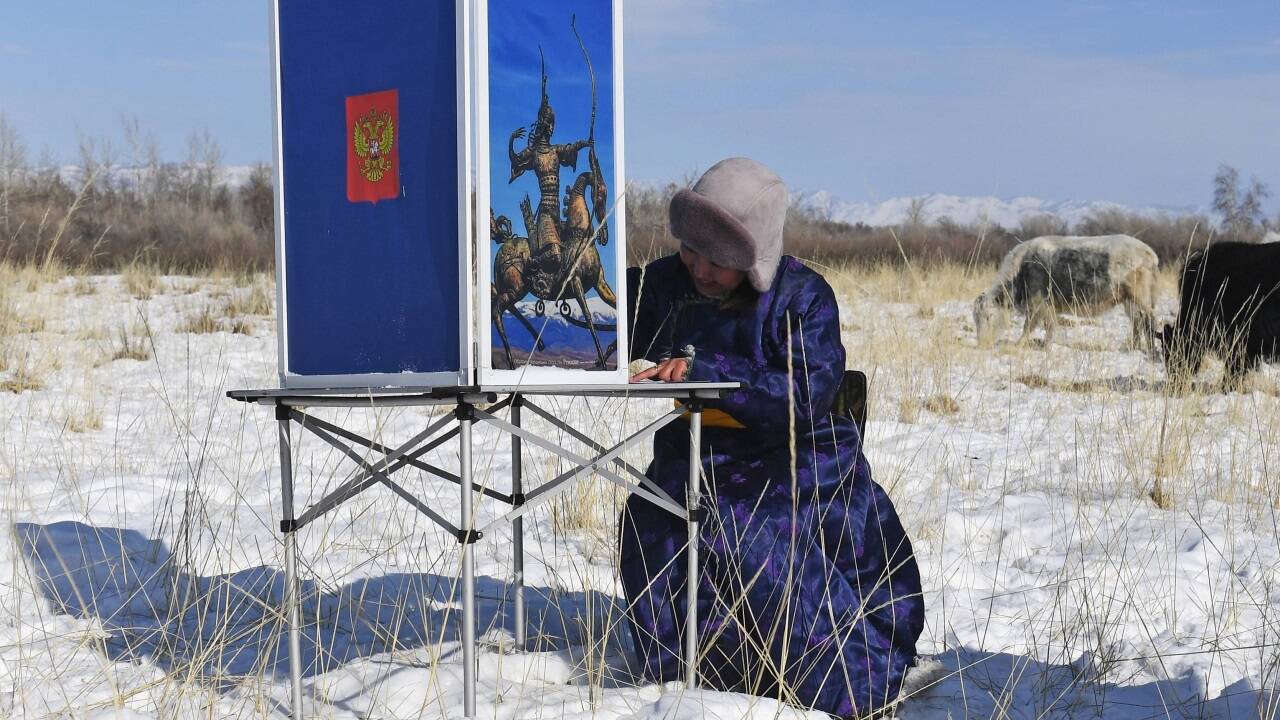 Wahlen an der Grenze zur Mongolei: Bereits seit Ende Februar lässt das russische Regime in weit entfernten Gebieten wählen.  Wahlen an der Grenze zur Mongolei: Bereits seit Ende Februar lässt das russische Regime in weit entfernten Gebieten wählen.