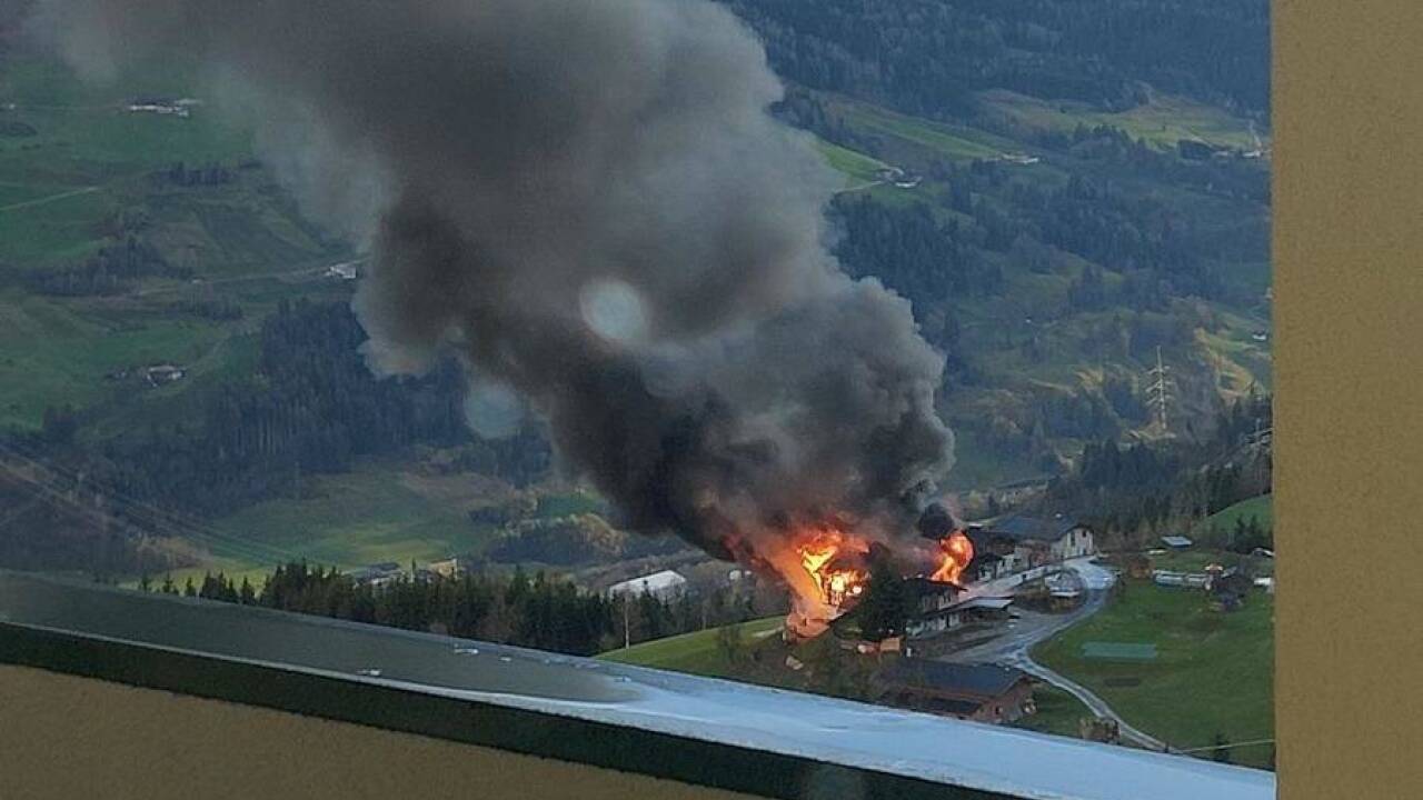 Großbrand auf dem Taxberg in Taxenbach. 