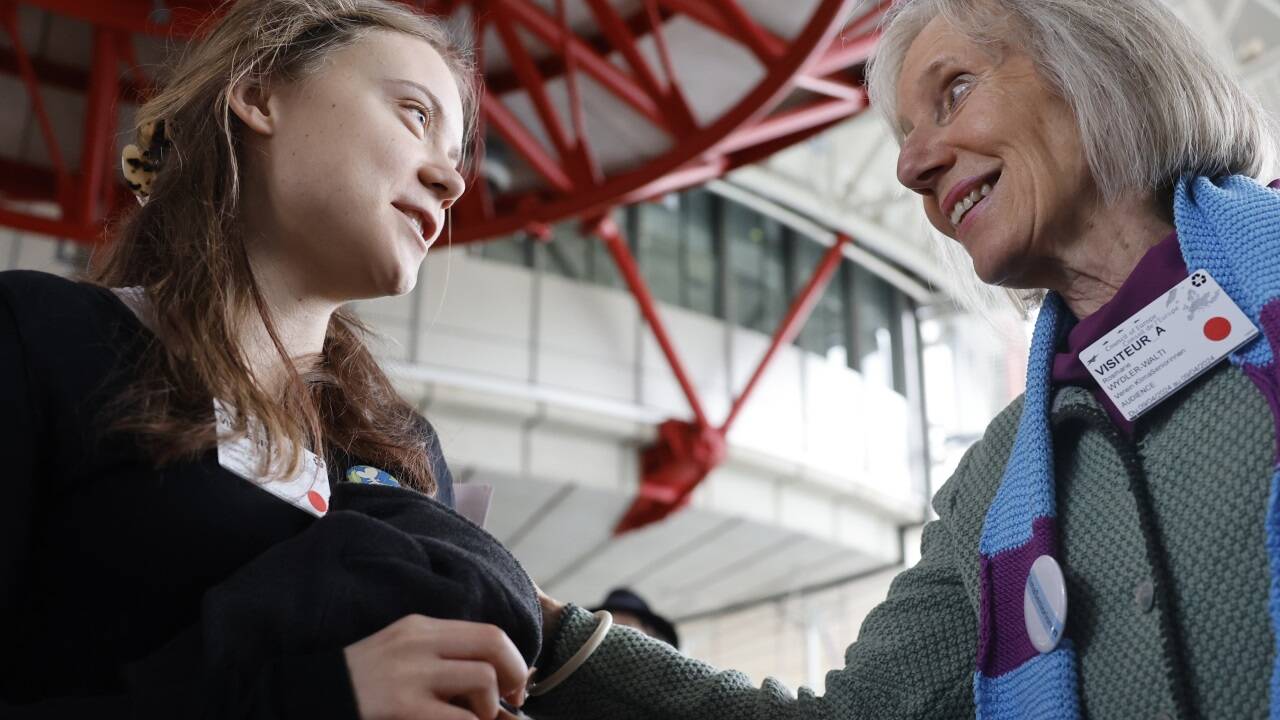Greta Thunberg mit Rosmarie Wydler-Walti (von Senior Women for Climate) Greta Thunberg mit Rosmarie Wydler-Walti (von Senior Women for Climate)
