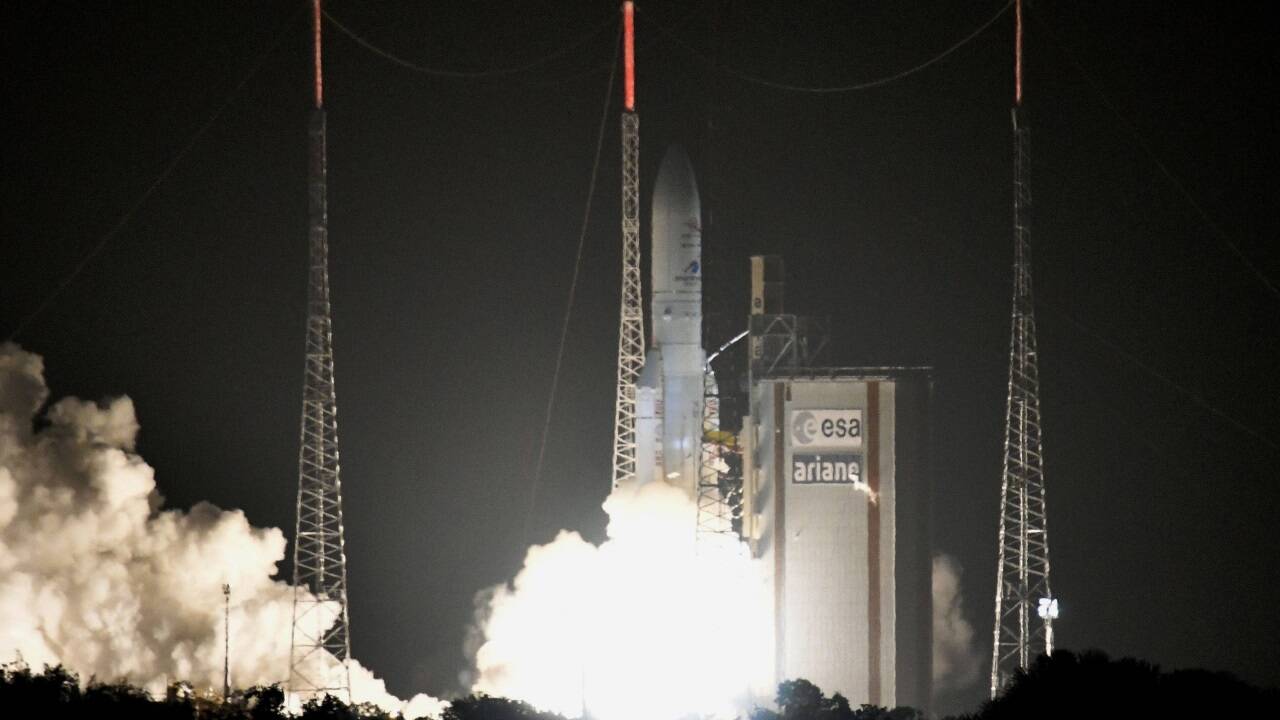 Die Raumsonde „BepiColombo“ bei ihrem Start vor Jahren. Die Raumsonde „BepiColombo“ bei ihrem Start vor Jahren.