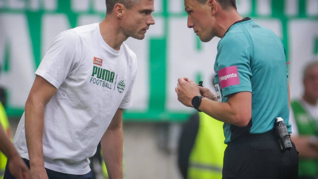 Keine Freunde geworden sind Rapid-Trainer Robert Klauß und Schiedsrichter Sebastian Gishamer.  