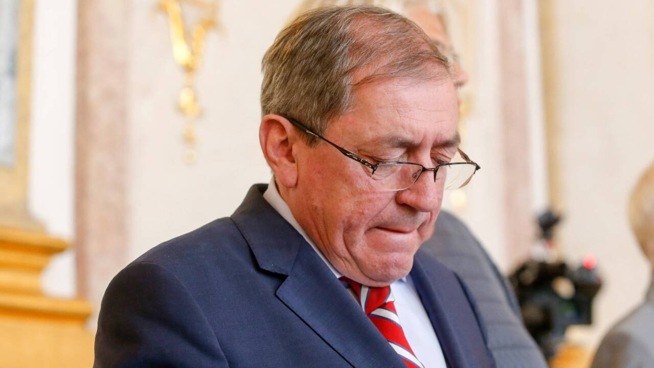 Heinz Schaden bei seiner Rücktrittserklärung am Montagvormittag.  