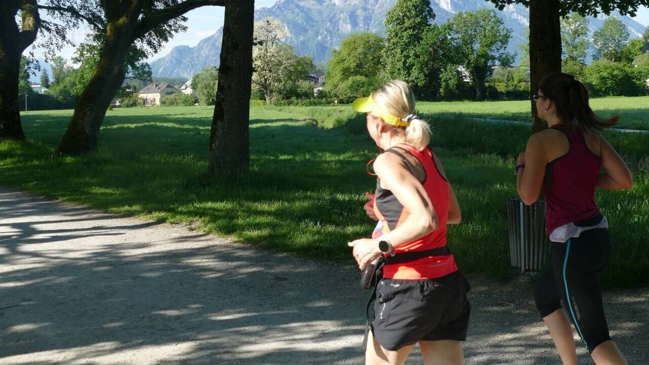 Unterwegs mit Untersberg-Blick.  