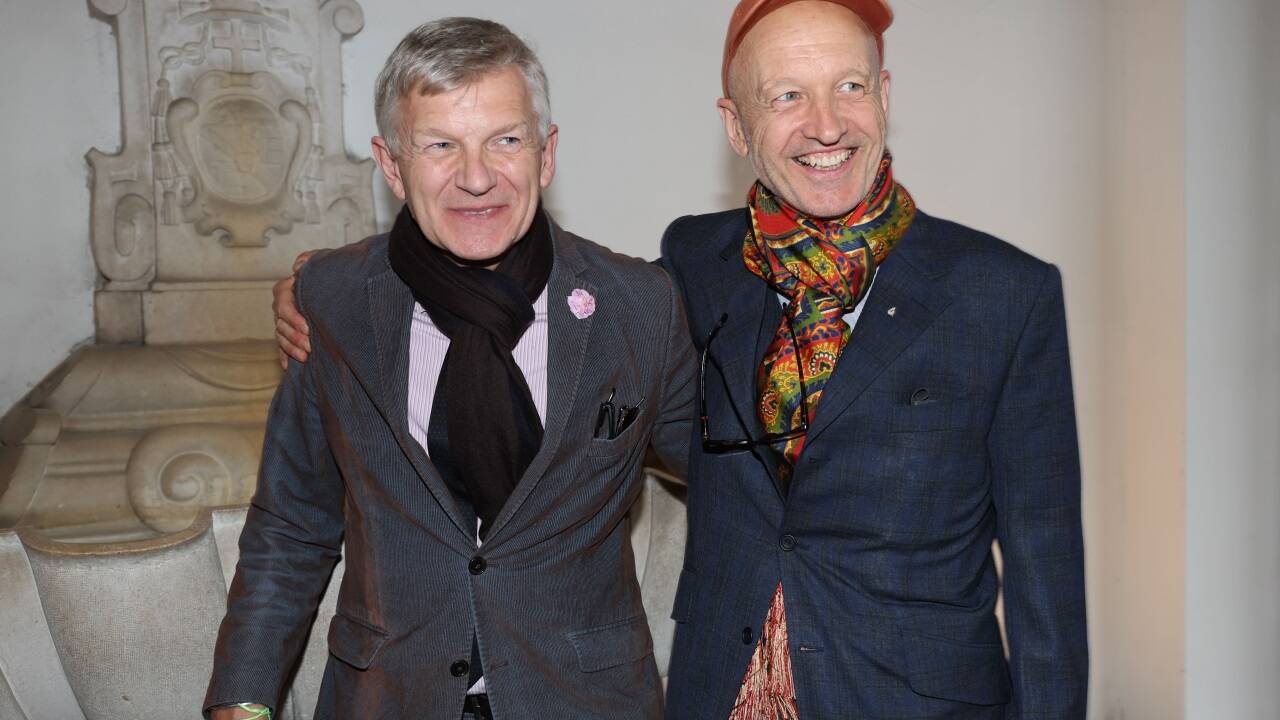 Anton Kern und Daniel Blau, die Söhne von Georg Baselitz.<br /> 