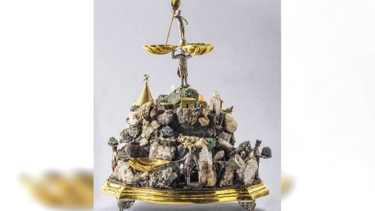 Handstein von Paul Kolbany (?), vermutlich Neusohl (Banská Bystrica), um 1750, ehemals in der Sammlung Figdor, Museum für Angewandte Kunst Wien.  